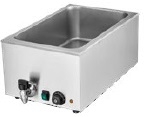 Elektrická vodní lázeň Bain Marie s výpustí vody, pro 1 gastronádobu GN1/1 pro výšku 150 mm