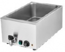 Elektrická vodní lázeň Bain Marie s výpustí vody, pro 1 gastronádobu GN1/1 pro výšku 150 mm